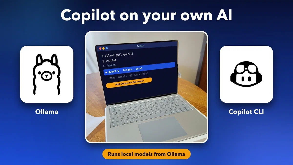 How to run GitHub Copilot CLI on local AI models with Ollama