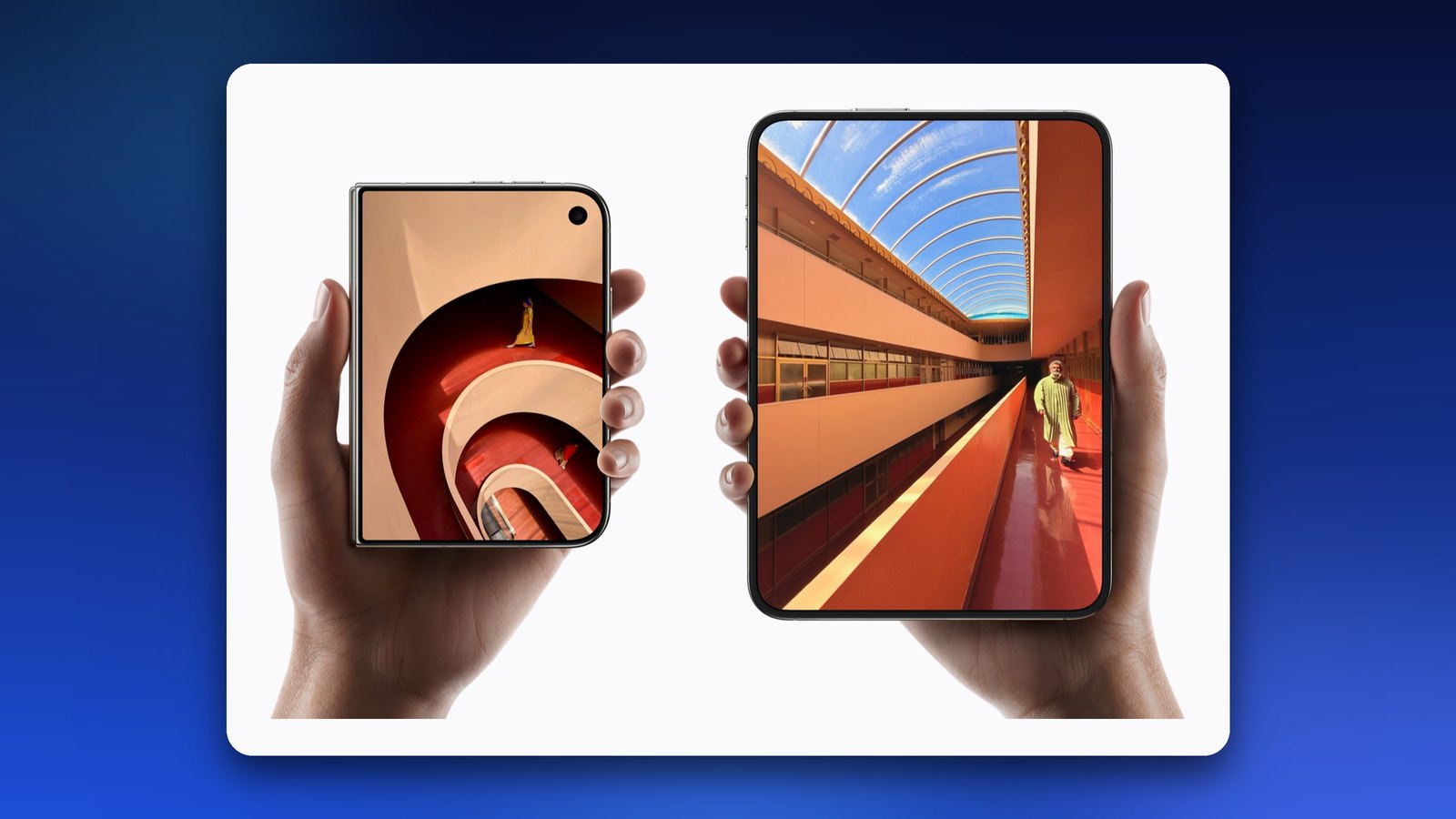 iPhone Duo 5.4-inch outer display and 7.6-inch inner display side by side