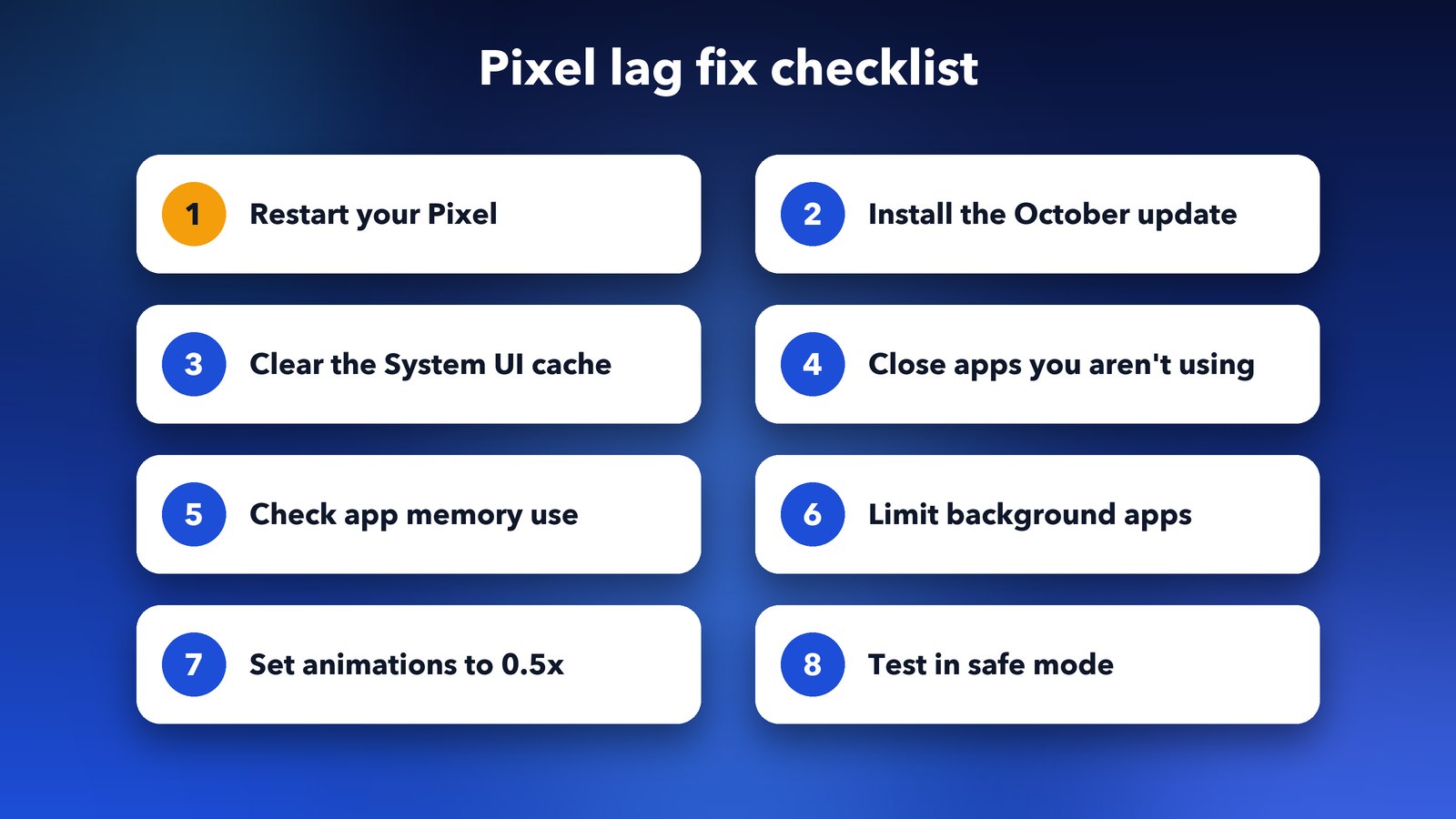 Checklist of steps to fix Pixel lag and freezing after the Android 17 QPR1 update